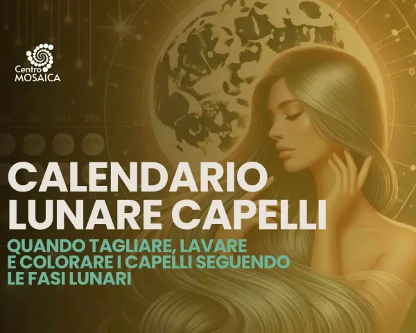 Calendario lunare capelli: scopri quando tagliare, lavare e colorare i capelli seguendo le fasi lunari. Immagine con donna e luna.